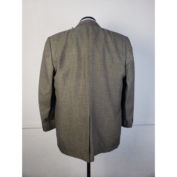 Hart Schaffner Marx Gold Trumpeter Brown Gold 2 Button Wool Blazer Mens 44R - Picture 2 of 5